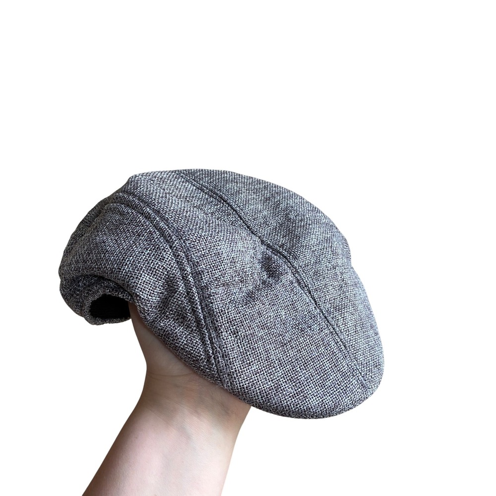 Vintage Flat Cap Ivy Hat 60 Gray Mens Textured Mesh Lining paperboy